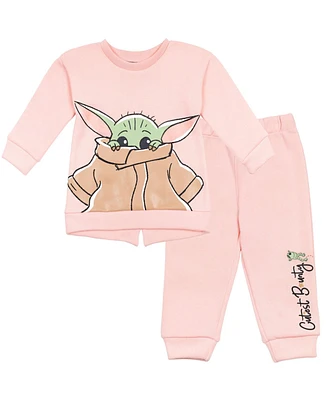 Star Wars Mandalorian The Child Girls Fleece Pullover Sweatshirt and Pants Set Toddler|Child Girls