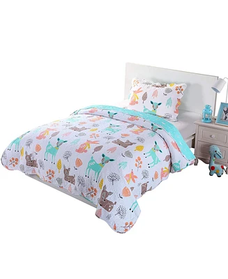 MarCielo 100% Cotton Kids Quilt Bedspread Set for Teens Girls Bedding Deer