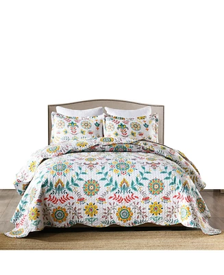 MarCielo 3 Pcs Bohemian Boho Quilt Bedspread Set A96