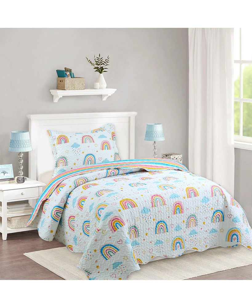 MarCielo Kids Girls Quilt Set Bedspread Coverlet Set A82 - Full