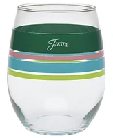 Fiesta Tropical Edgeline 15-Ounce Stemless Wine Glass Set of 4