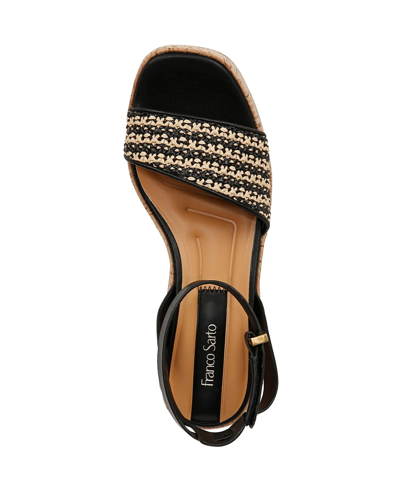 Franco Sarto Women's Terry Ankle Strap Platform Sandals