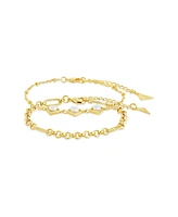 Sterling Forever Gold-Tone or Silver-Tone Reine Bracelet Set With Freshwater Pearls