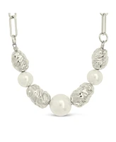 Sterling Forever Gold-Tone or Silver-Tone Beaded and Cultured Pearl Sylvie Statement Necklace