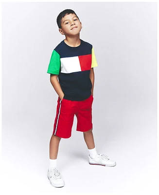 Tommy Hilfiger Little Boys Signature Stripe Pull-On Shorts
