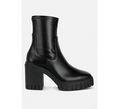 kokum faux leather platform boots