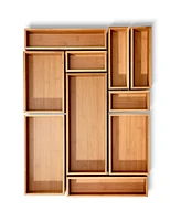 Seville Classics 10-Piece Bamboo Storage Organizer Box Set