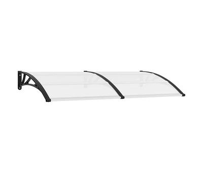 vidaXL Door Canopy Black and Transparent 78.7"x29.5" Pc