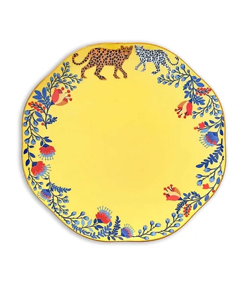 Jessie Zhao New York Amazon Rainforest Bone China Dinner Plate In Yellow