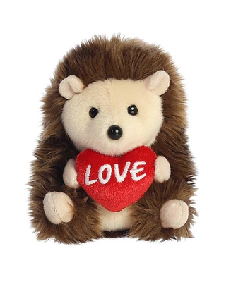 Aurora Mini Love Hedgehog Rolly Pet Round Plush Toy Brown 5"