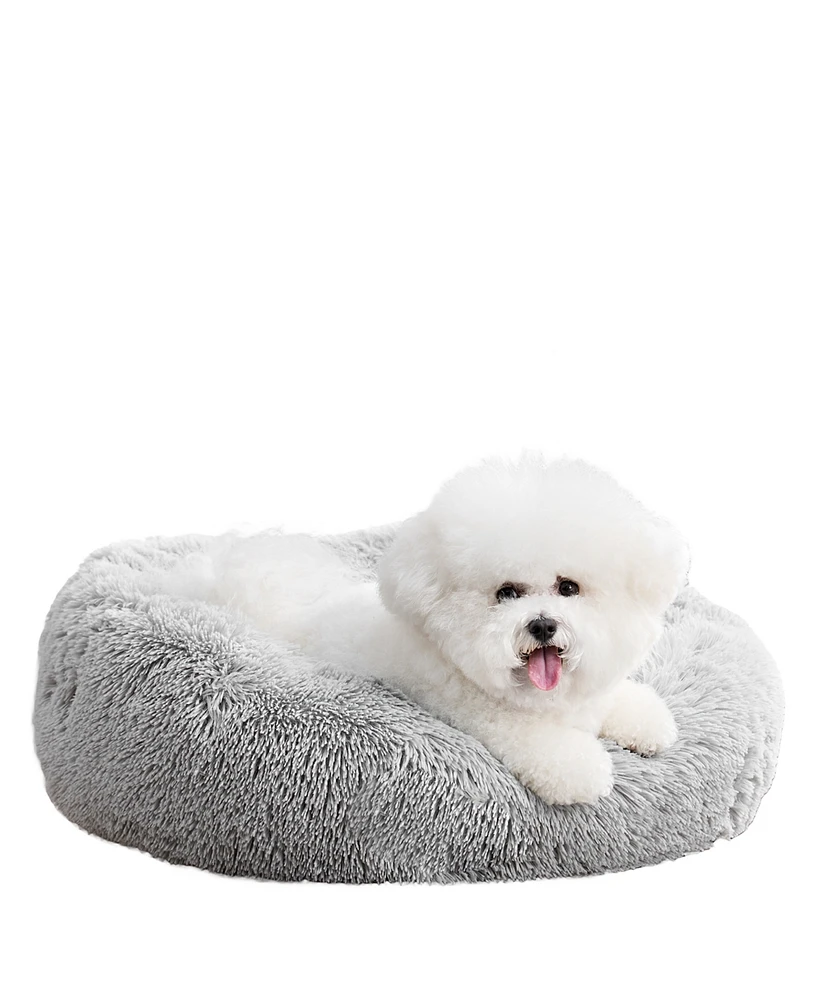 Juicy Couture Devon Faux Fur Small Round Pet Bed for Dogs and Cats