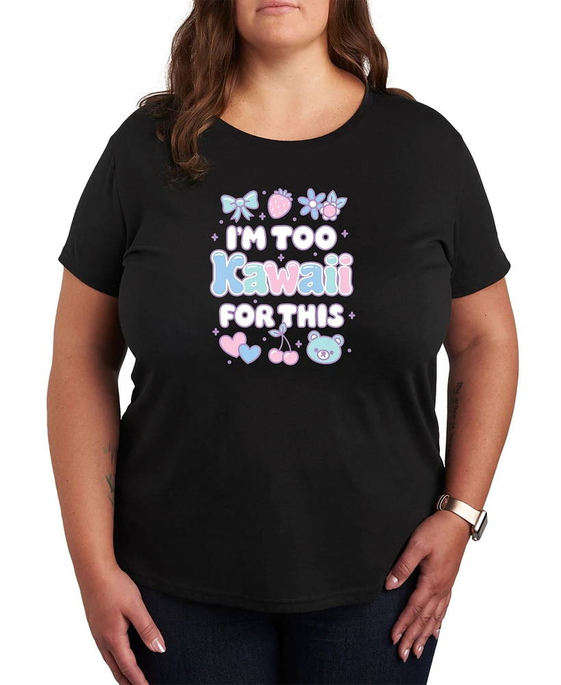 Hybrid Apparel Trendy Plus Kawaii Graphic Short Sleeve T-shirt