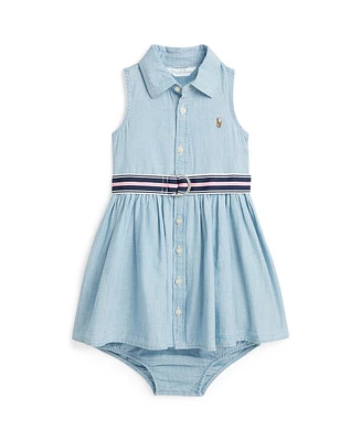 Polo Ralph Lauren Baby Girls Belted Chambray Shirtdress