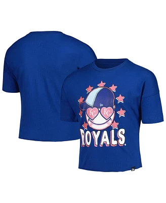 Big Girls New Era Royal Kansas City Royals Team Half Sleeve T-shirt