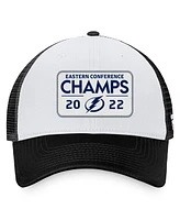 Men's Fanatics Black Tampa Bay Lightning 2022 Eastern Conference Champions Locker Room Trucker Adjustable Hat