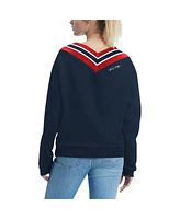 Women's Tommy Hilfiger Navy New England Patriots Heidi Raglan V-Neck Sweater