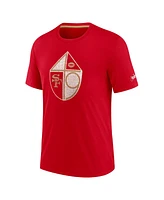 Men's Nike Scarlet Distressed San Francisco 49ers Playback Logo Tri-Blend T-shirt