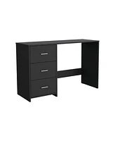 Depot E-shop Azalea 3 Drawers Writing Desk, Black