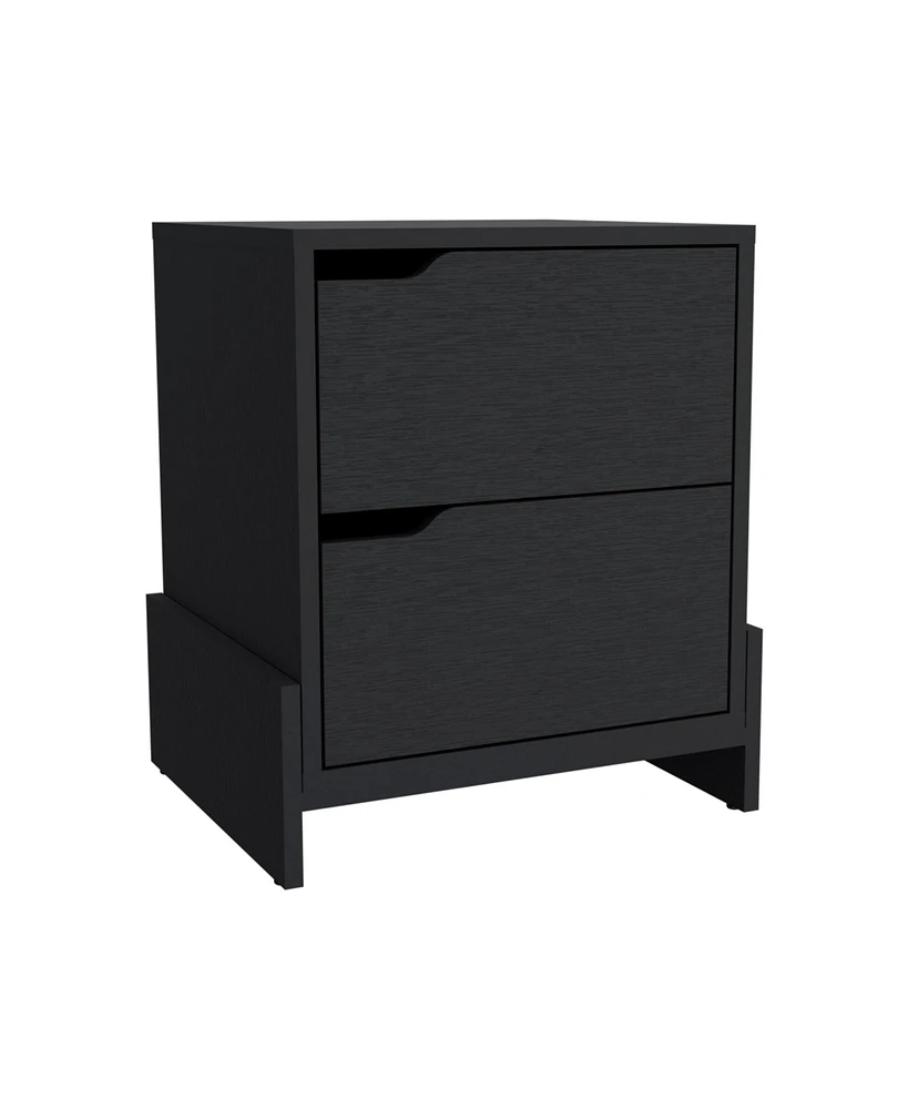 Depot E-shop Haines Nightstand with 2-Drawers, End Table Sturdy Base