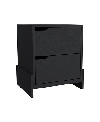 Depot E-shop Haines Nightstand with 2-Drawers, End Table Sturdy Base