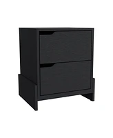 Depot E-shop Haines Nightstand with 2-Drawers, End Table Sturdy Base