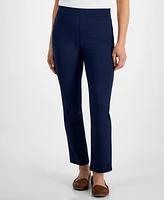 Style & Co Petite Mid Rise Pull On Straight Leg Ponte Pants, Created for Macy's