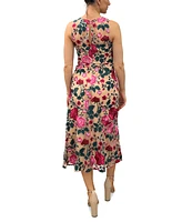 Sam Edelman Women's Pink Rose Embroidered Sleeveless Dress