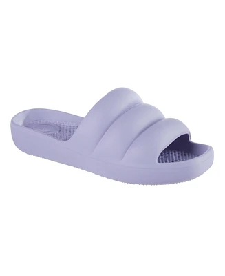 Totes Women's Molded Puffy Slide with Everywear