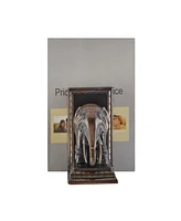 Danya B Ornate Elephants Polyresin Bronze Patina Finish Bookend, Set of 2