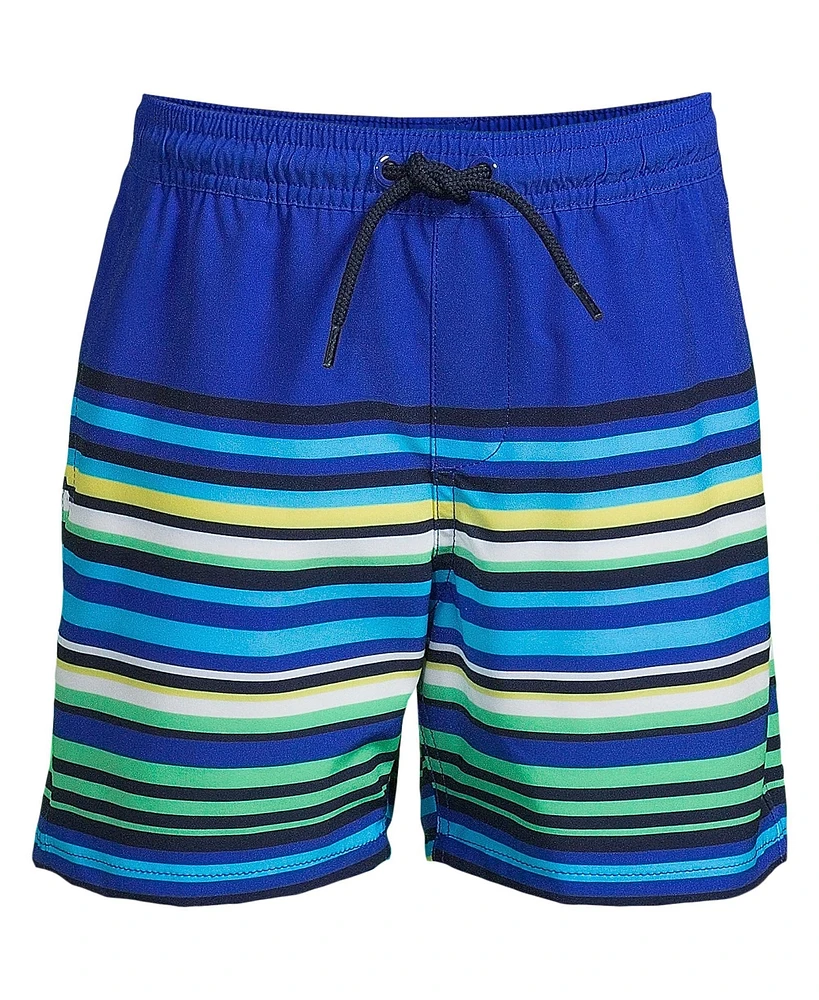 Lands' End Boys Husky Active Stretch Swim Trunks