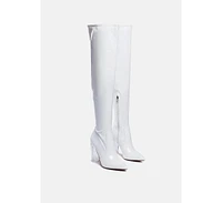 Noire Thigh High Long Boots Patent Pu