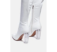Noire Thigh High Long Boots Patent Pu