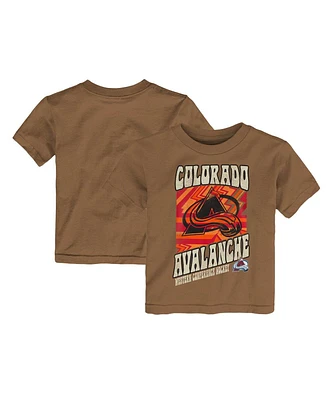 Toddler Boys and Girls Brown Distressed Colorado Avalanche Hip to the Game T-shirt