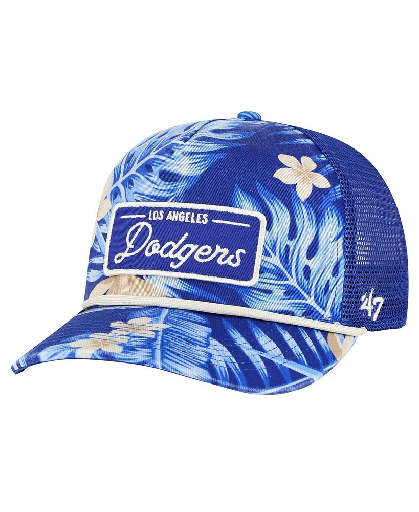 Men's '47 Brand Royal Los Angeles Dodgers Tropicalia Trucker Hitch Adjustable Hat