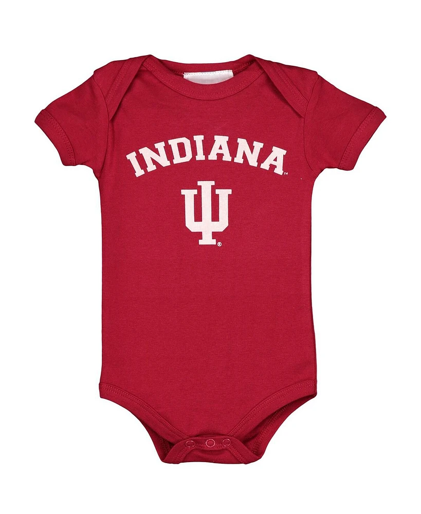 Baby Boys and Girls Crimson Indiana Hoosiers Arch & Logo Bodysuit