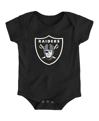 Baby Boys and Girls Black Las Vegas Raiders Team Logo Bodysuit