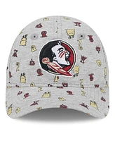 Toddler Boys and Girls New Era Heather Gray Florida State Seminoles Allover Print Critter 9FORTY Flex Hat