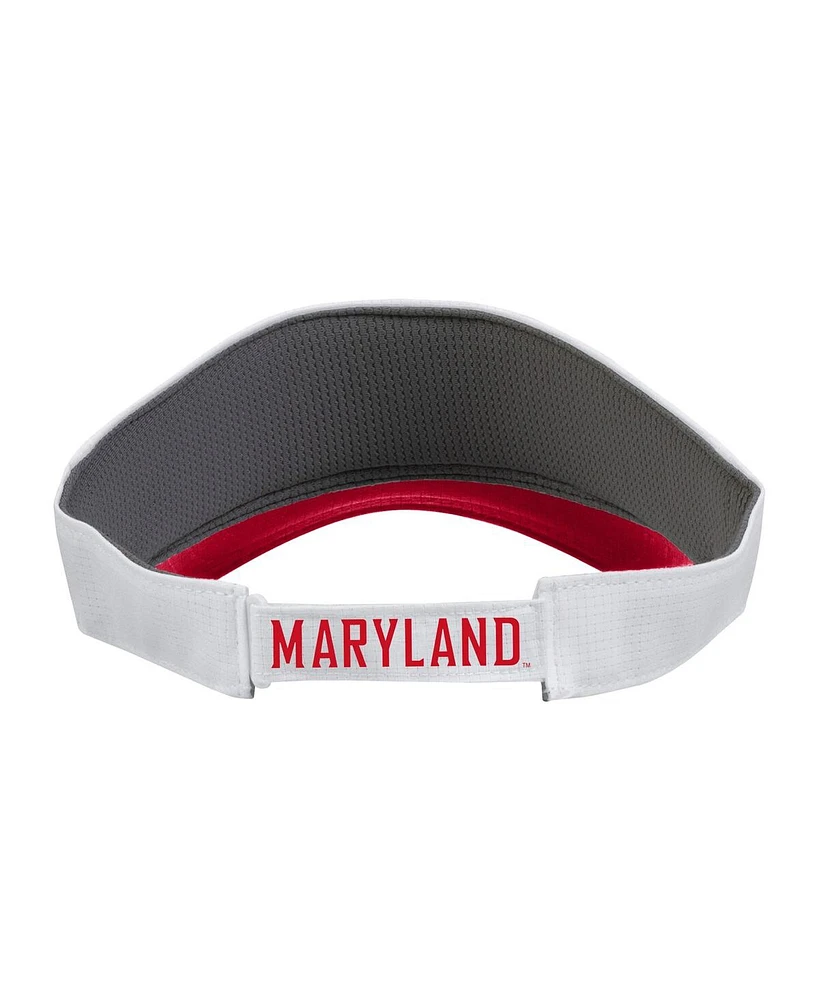 Men's Under Armour White Maryland Terrapins Logo Performance Adjustable Visor
