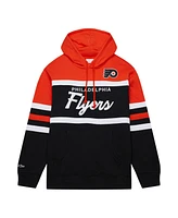 Men's Mitchell & Ness Black, Orange Philadelphia Flyers Head Coach Pullover Hoodie