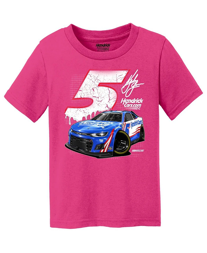 Girls Toddler Hendrick Motorsports Team Collection Pink Kyle Larson Car T-shirt