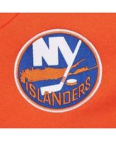 Men's Mitchell & Ness White, Orange New York Islanders Head Coach Pullover Hoodie