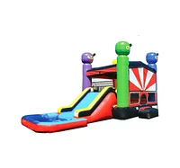 JumpOrange Ninja Warrior Commercial Grade Bounce House Water Slide Combo with Splash Pool for Kids and Adults (with Blower), Wet Dry Use, Basketball H