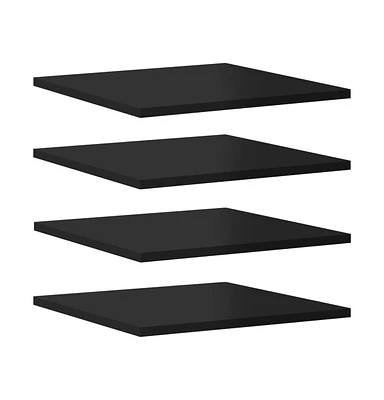 Bookshelf Boards 8 pcs High Gloss Black 15.7"x15.7"x0.6" Engineered Wood