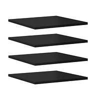 Bookshelf Boards 8 pcs High Gloss Black 15.7"x15.7"x0.6" Engineered Wood