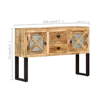 Sideboard 43.3"x11.8"x29.1" Rough Mango Wood