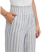 Ellen Tracy Women's Linen Smocked Wide Leg Pant