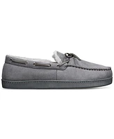 Club Room Men's Faux-Suede Moccasin Slippers with Faux-Fur Lining, Created for Macy's