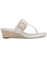 Style & Co Women's Polliee Buckled Thong Wedge Sandals, Created for Macy's