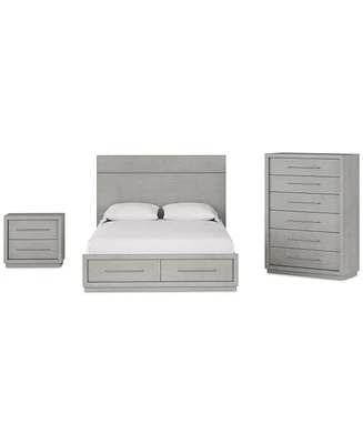 Tivie 3pc Bedroom Set (California King Storage Bed + Chest + Nightstand), Created for Macy's