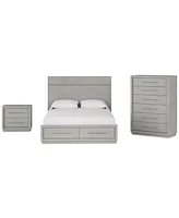 Tivie 3pc Bedroom Set (California King Storage Bed + Chest + Nightstand), Created for Macy's